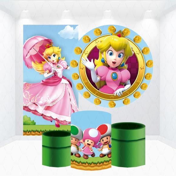 Conjunto de Capas de Painel e Cilindros Princesa Peach