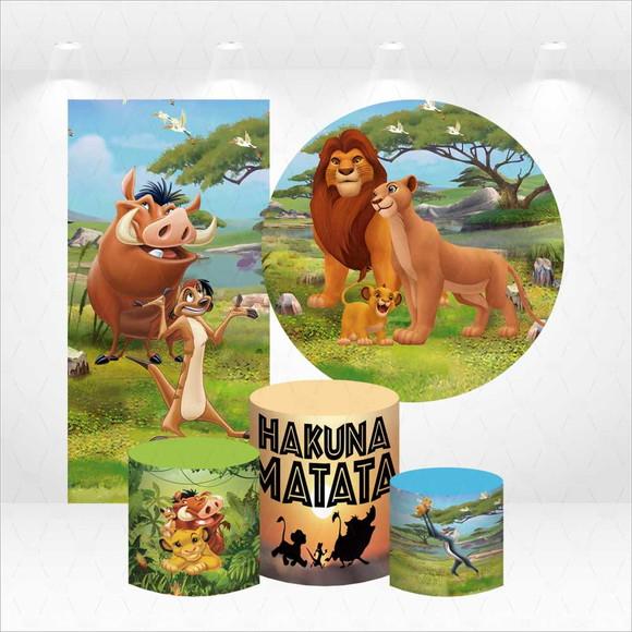 Conjunto de Capas de Painel e Cilindros Rei Leão