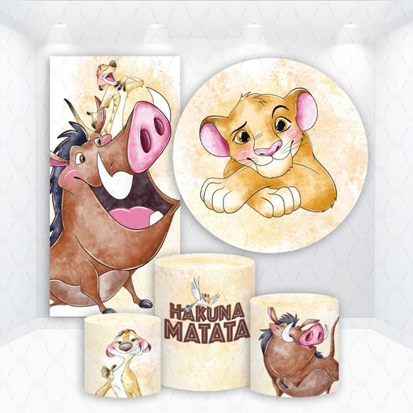 Conjunto de Capas de Painel e Cilindros Rei Leão