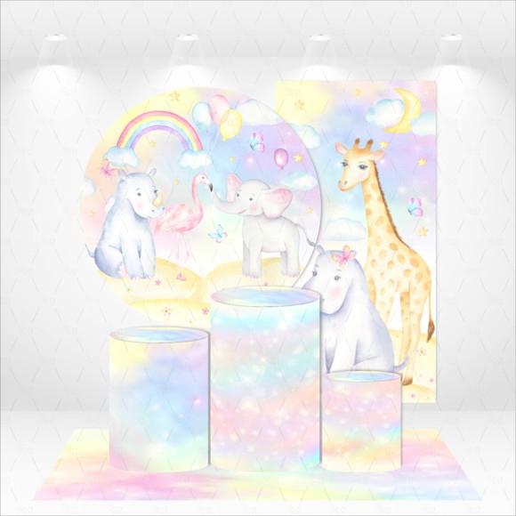 Conjunto De Capas De Painel E Cilindros Safari Encantado