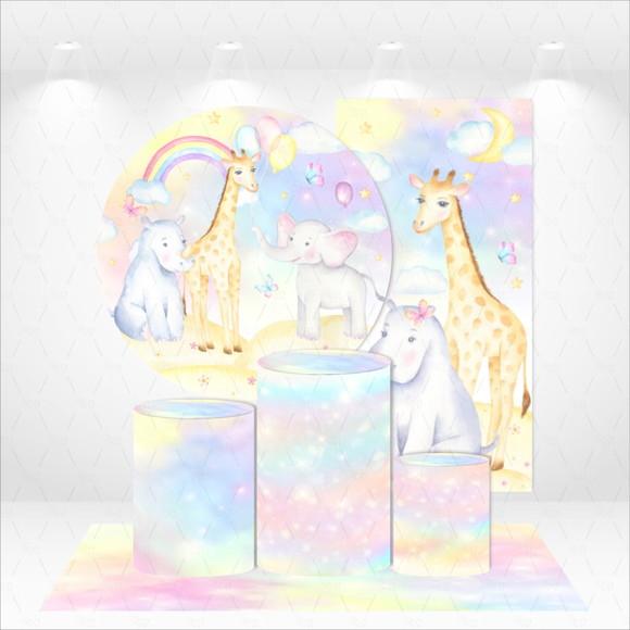 Conjunto De Capas De Painel E Cilindros Safari Encantado