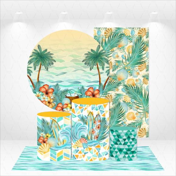 Conjunto De Capas De Painel E Cilindros Verão Tropical