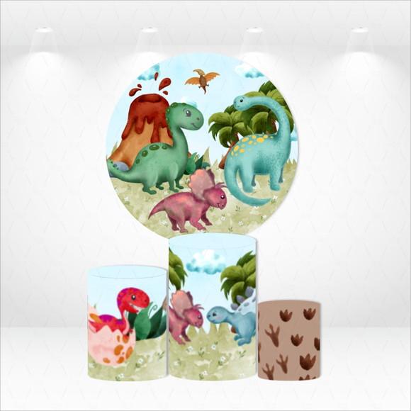 CONJUNTO DE CAPAS E TAPETE DINOSSAUROS