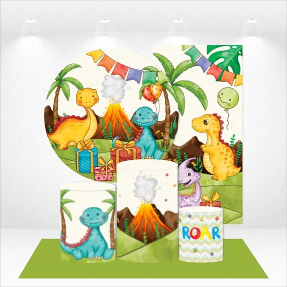 CONJUNTO DE CAPAS E TAPETE DINOSSAUROS