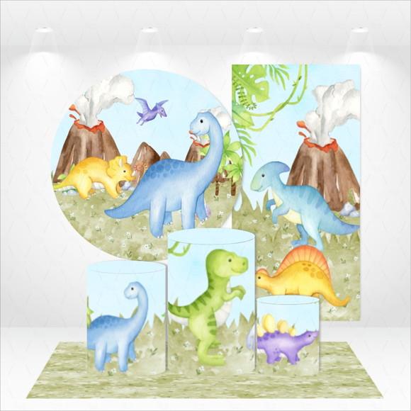 CONJUNTO DE CAPAS E TAPETE DINOSSAUROS