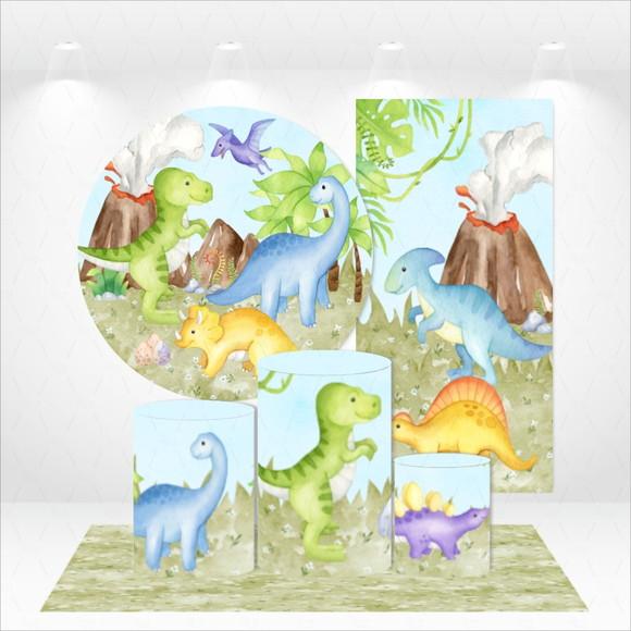 CONJUNTO DE CAPAS E TAPETE DINOSSAUROS