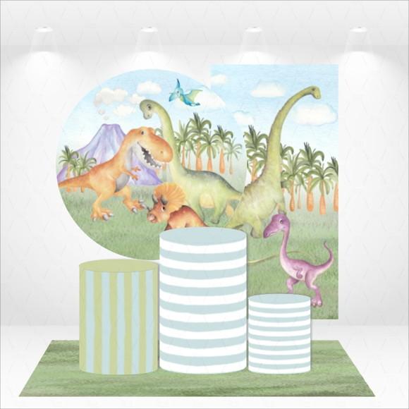 CONJUNTO DE CAPAS E TAPETE DINOSSAUROS
