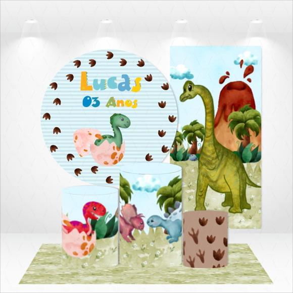 CONJUNTO DE CAPAS E TAPETE DINOSSAUROS PERSONALIZADO
