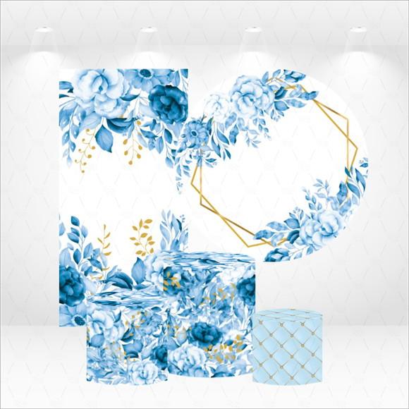 Conjunto De Capas Floral Azul