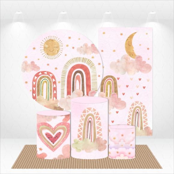 Conjunto de Capas Painel e Cilindros Arco Íris Boho