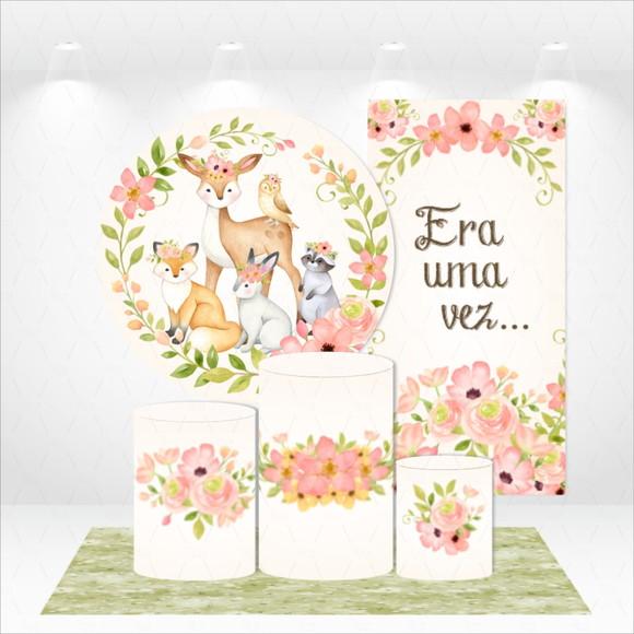 Conjunto de Capas Painel e Cilindros Bosque Encantado