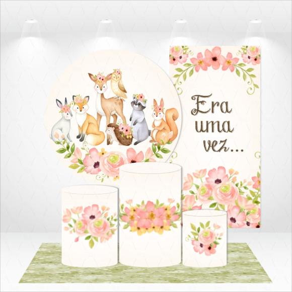 Conjunto de Capas Painel e Cilindros Bosque Encantado