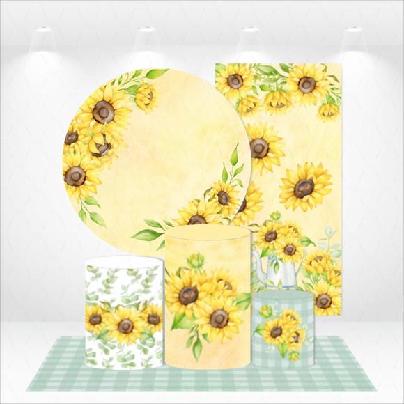 Conjunto de Capas Painel e Cilindros Floral Girassol