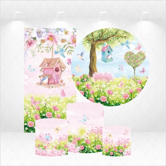 Conjunto de Capas Painel e Cilindros Jardim Encantado