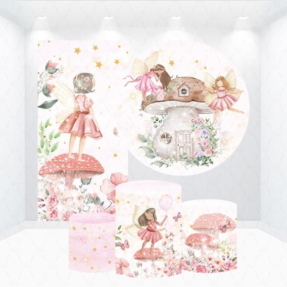 Conjunto de Capas Painel e Cilindros Jardim Encantado Fadas