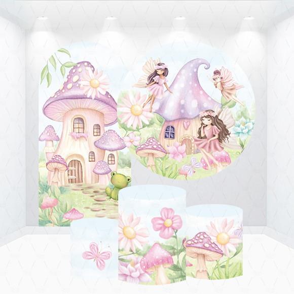Conjunto de Capas Painel e Cilindros Jardim Encantado Fadas