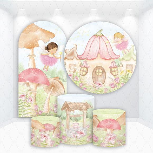 Conjunto de Capas Painel e Cilindros Jardim Encantado Fadas