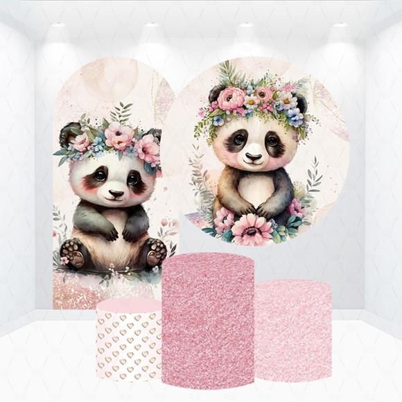 Conjunto de Capas Painel e Cilindros Panda Rosa