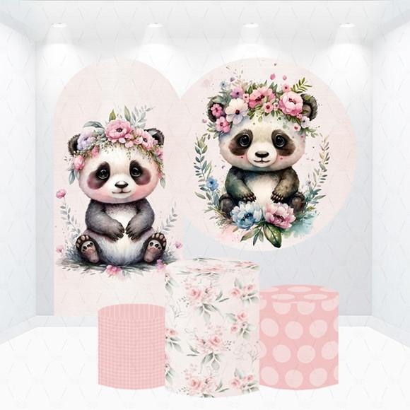 Conjunto de Capas Painel e Cilindros Panda Rosa