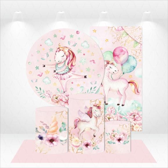 Conjunto de Capas Painel e Cilindros Unicórnio