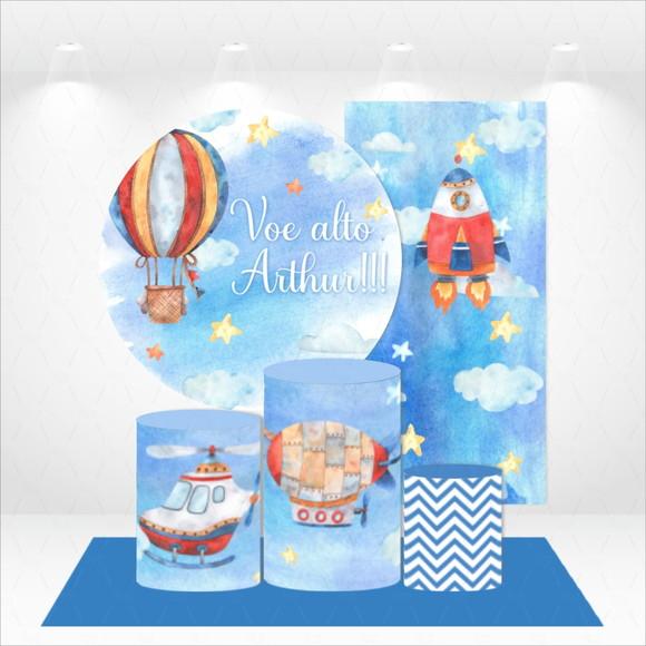 Conjunto de Capas Painel e Cilindros Voe Alto Personalizado