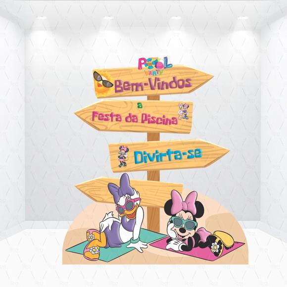 Display / Totem 90cm Placa Minnie Pool Party