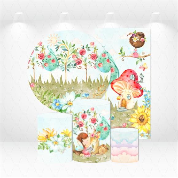 KIT CAPAS DE PAINEIS E CILINDROS JARDIM ENCANTADO FADAS