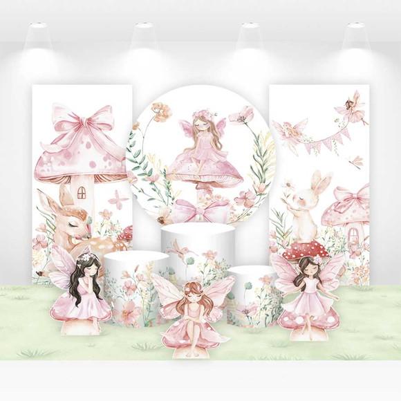 Kit Painéis e Cilindros Jardim Encantado Fadas