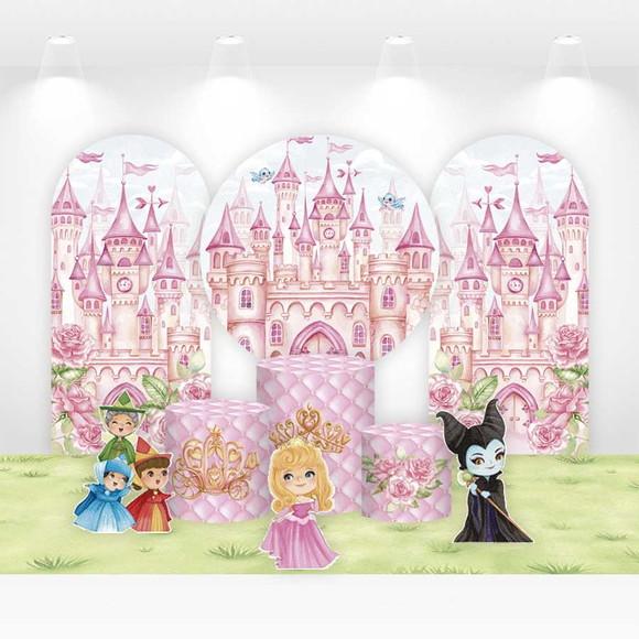 Kit Painéis, Cilindros e Displays Festa Princesa Aurora