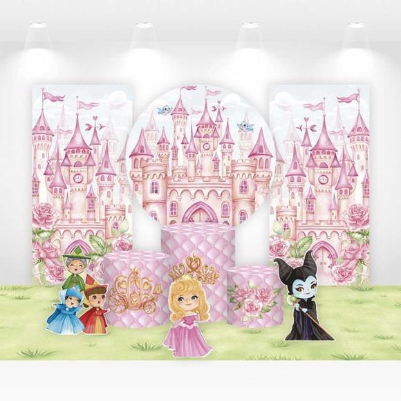 Kit Painéis, Cilindros e Displays Festa Princesa Aurora