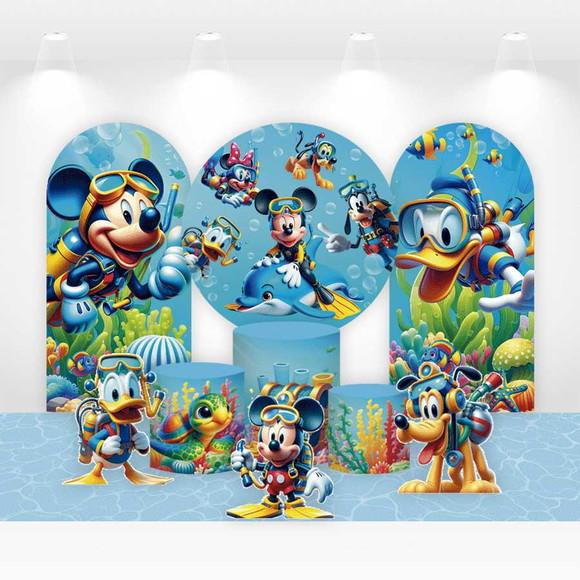Kit Painéis, Cilindros e Displays Mickey Fundo do Mar