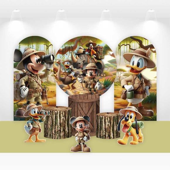 Kit Painéis, Cilindros e Displays Mickey Safari