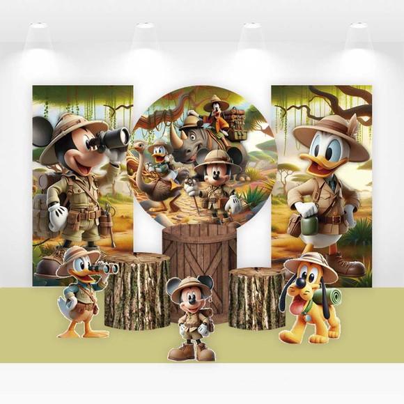 Kit Painéis, Cilindros e Displays Mickey Safari