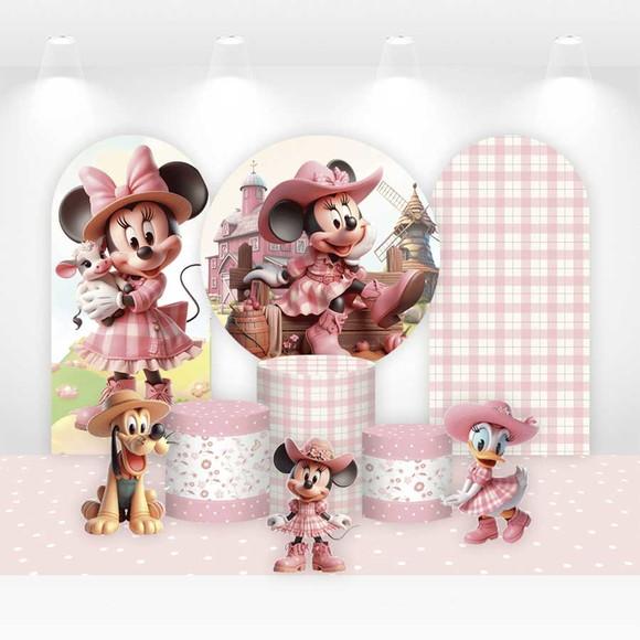 Kit Painéis, Cilindros e Displays Minnie Fazendinha