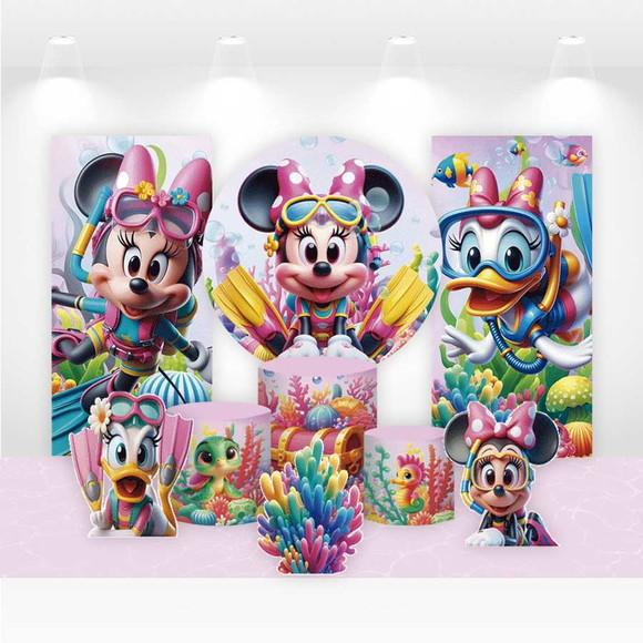 Kit Painéis, Cilindros e Displays Minnie Fundo do Mar