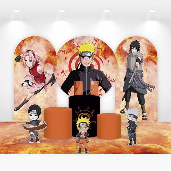 Kit Painéis, Cilindros e Displays para Festa Naruto