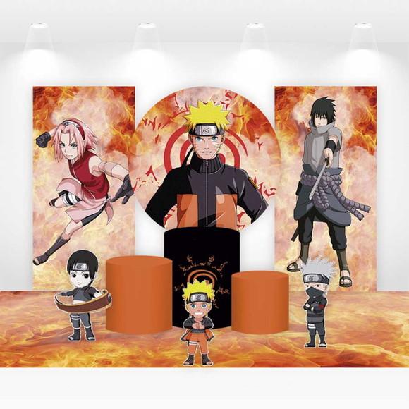 Kit Painéis, Cilindros e Displays para Festa Naruto