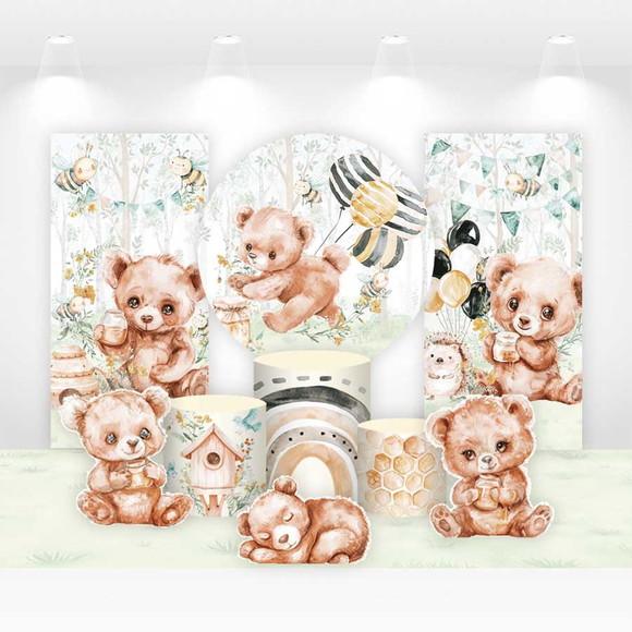 Kit Painéis, Cilindros e Displays Ursinhos e Abelhinhas