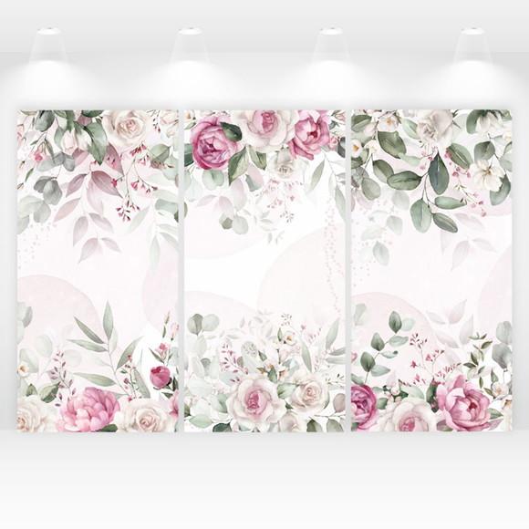Kit Trio de Painéis Vestfácil Jardim Floral
