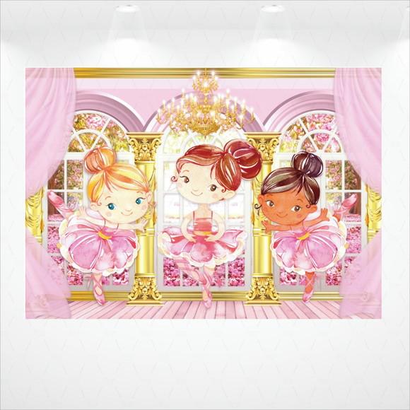 Painel Bailarina em Tecido Retangular 2x1,5m