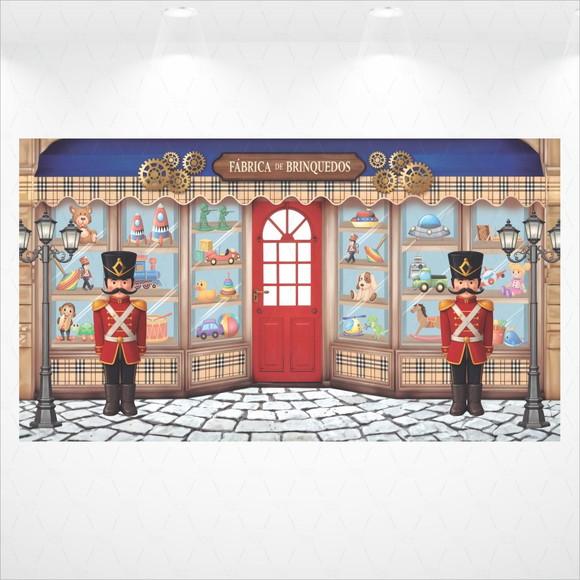 Painel Fabrica de Brinquedos Natal 5x2,8m