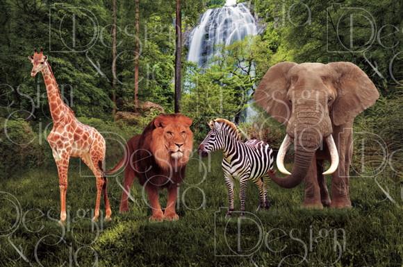 Painel Floresta Safari 4,5m x 3m