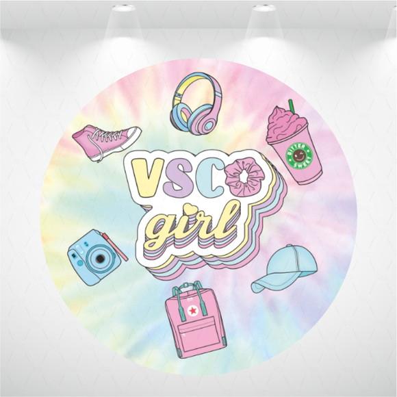 PAINEL REDONDO + CAPAS DE CILINDROS TIEDYE VSCO GIRL