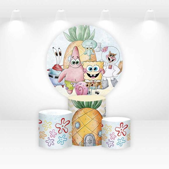 Painel Redondo + Kit Capas de Cilindros Bob Esponja