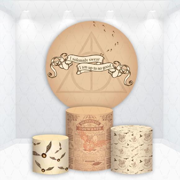 Painel Redondo + Kit Capas de Cilindros Harry Potter