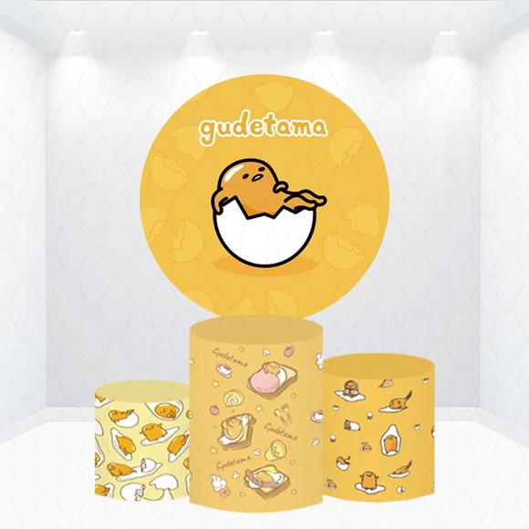 Painel Redondo + Kit Capas de Cilindros Gudetama