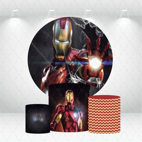 Painel Redondo + Kit de Capa de Cilindros Homem de Ferro