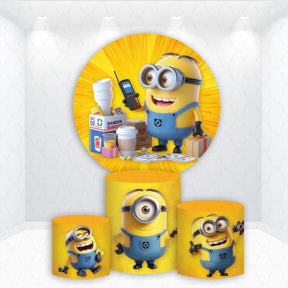 Painel Redondo + Kit Cilindros Minions