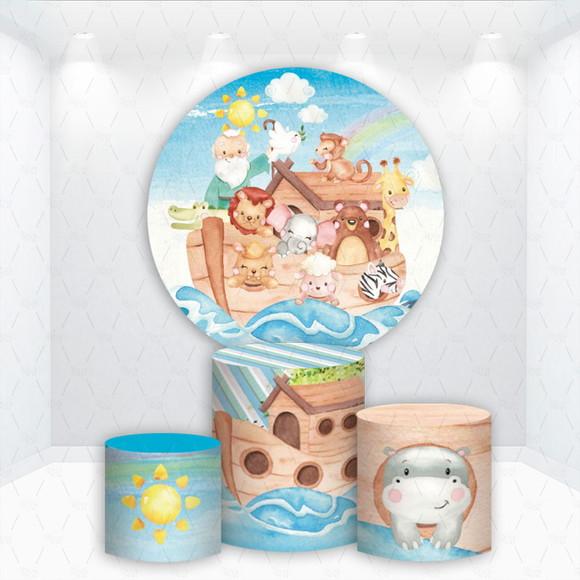 Painel Redondo + Kit de Capas de Cilindros Arca de Noé
