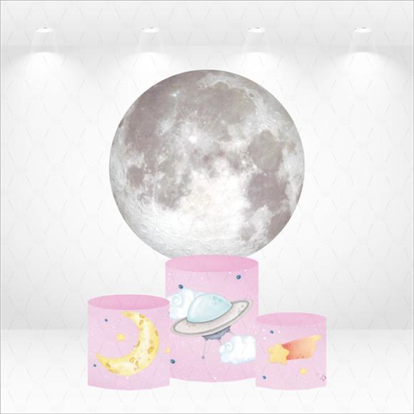 Painel Redondo + Kit de Capas de Cilindros Astronauta